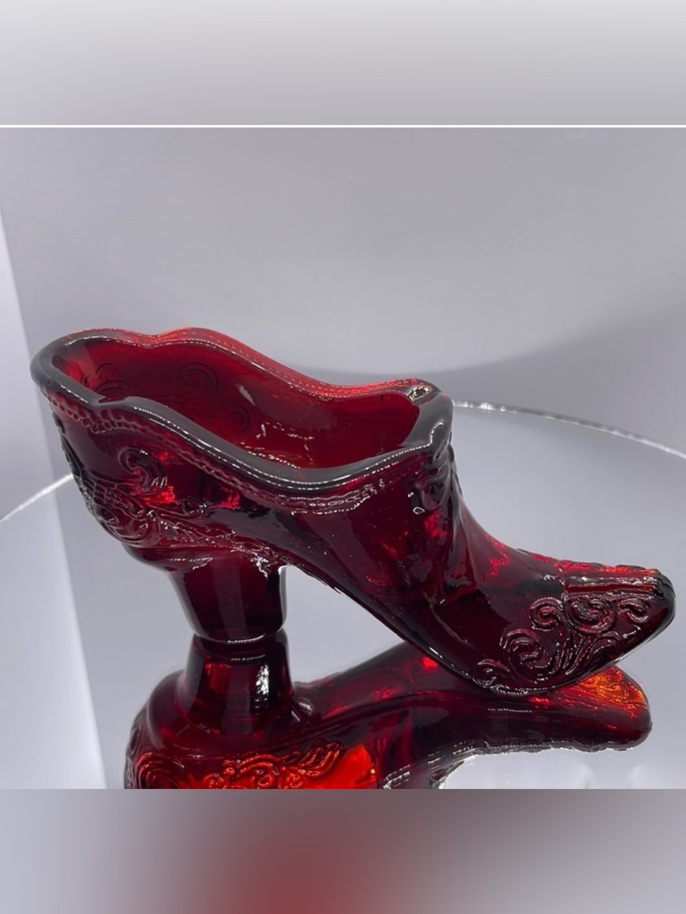 Mosser glass Red glass slipper